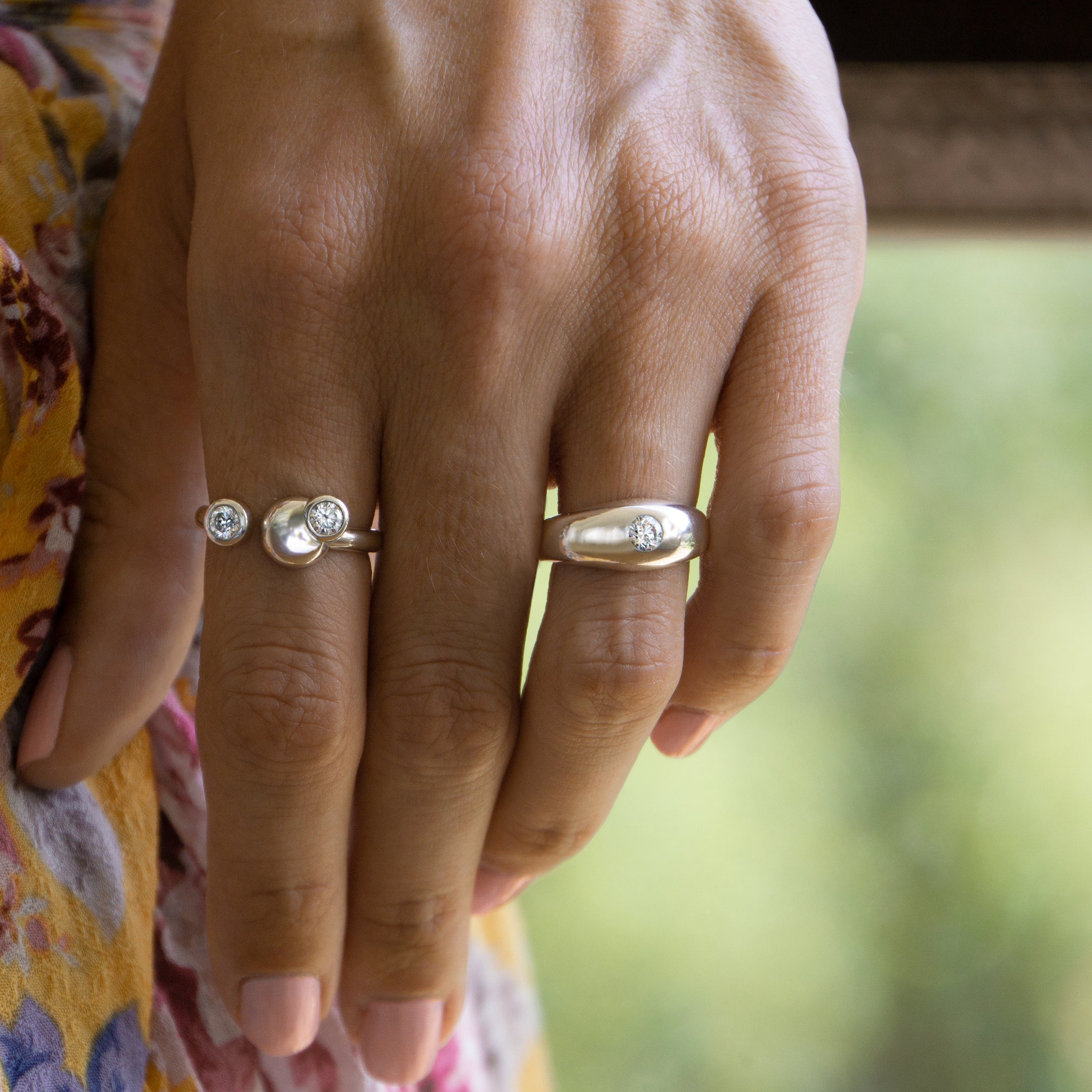 Sustainable statement rings stack by AiANA