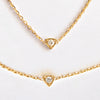dainty diamond necklace and diamond bracelet set solid gold